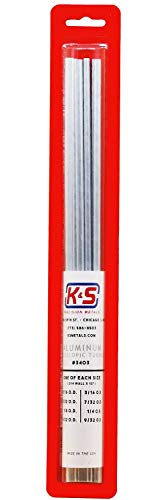 K&S Precision 3403 Aluminium-Teleskop-Röhren, rund, 1/16 Zoll - 9/32 Zoll.014 Zoll Wandstärke x 30,5 cm, 8 Stück