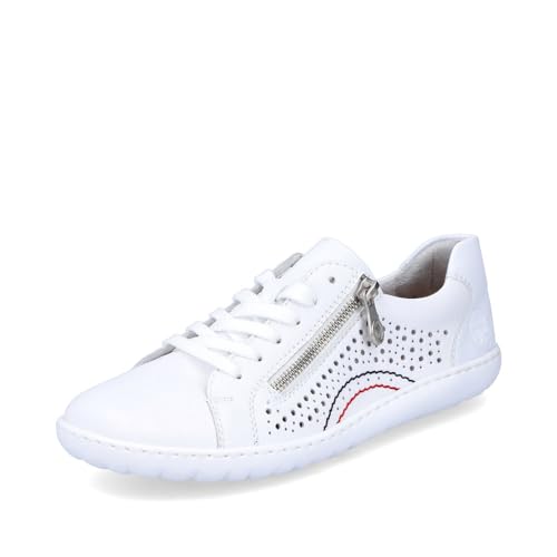 Rieker Damen Low-Top Sneaker 52824, Frauen Halbschuhe,schnürschuhe,schnürer,straßenschuhe,Strassenschuhe,Sportschuhe,Weiss (80),41 EU / 7.5 UK