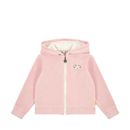 Steiff Sweatjacke EU Größe 110 lotus, Mädchen Sweat-Jacke, Kapuzen-Jacke für Kleinkinder, weich und bequem, Kinder Sweatshirt, waschmaschinenfest