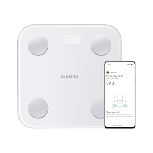 Xiaomi Body Composition Scale S400 Personenwaage mit Dual-Frequenz-Messung, 25 Gesundheitsindikatoren, bis zu 150 kg und Genauigkeit von 100g, Weiß