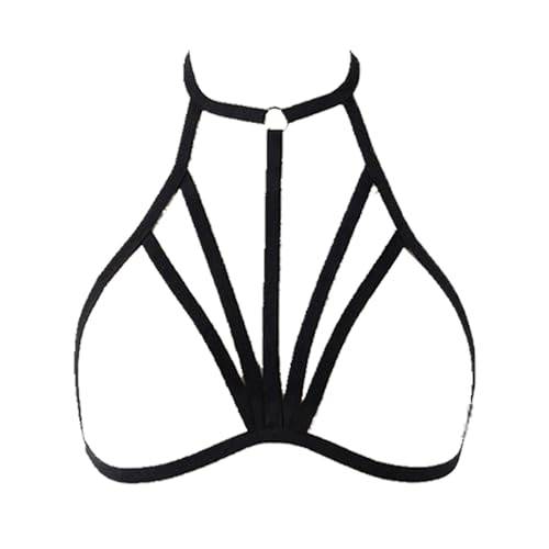 Damen Sexy Body Lingerie,Erotische Dessous Büstenhalter Käfig Damen Ungepolstert Bralette Neckholder Verband Reizwäsche für Damen Festival Club Party Wear Bra