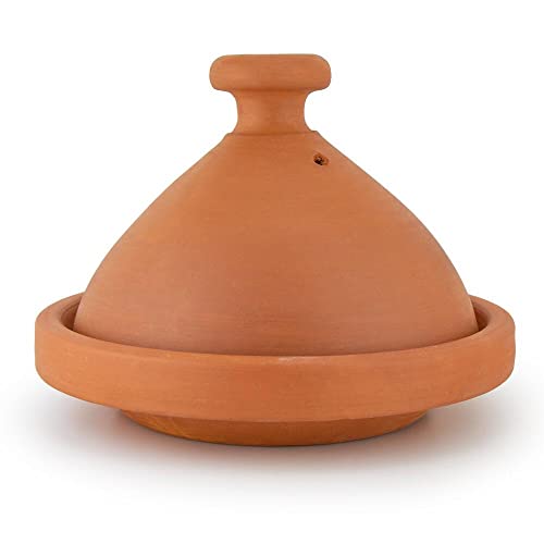 Marokkanische Tajine Atlas natur 2-3 Personen Ø 26 cm, Tagen, Gartopf zum Kochen, Kochtopf, in drei Größen erhältlich, Schmortopf, Premium Qualität, für alle Herdarten und Backofen geeignet