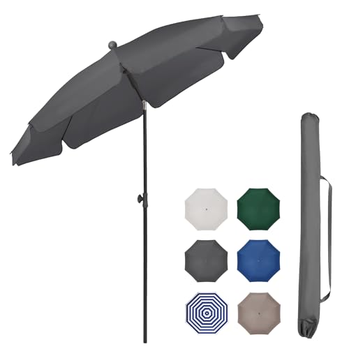Sekey Sonnenschirm Balkon 200cm mit Schutzhülle Sonnenschirm Strand für Balkon Garten & Terrasse Neigungswinkel und Höhe verstellbar UV-Schutz bis UPF 50+ Sonnenschutz