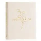 Lanpn Reisetagebuch Notizbuch für Frauen und Männer, Leinen Reisetagebuch zum Ausfüllen Fotobuch Reisejournal mit Aufforderungen, Reisebuch Urlaub Journal Jubiläums Reise Geschenke (Beige,110 Seiten)