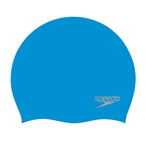 Speedo Unisex Erwachsene Moulded Silicone Swimming Cap Schwimmkappe, Blau/Chrom, Einheitsgröße