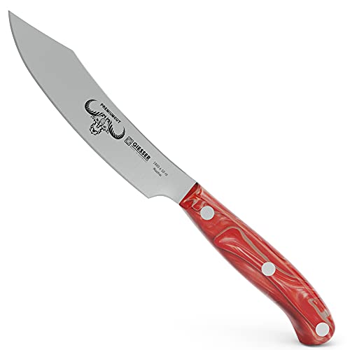 Giesser seit 1776 - Made in Germany - Spickmesser 10 cm Red Diamond, PremiumCut Office No 1, Officemesser Acryl rot, rostfrei, deutsches scharfes Messer