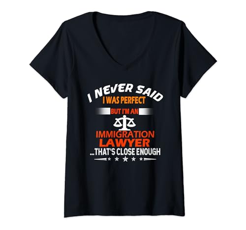 Rechtsanwalt Humorvoller Anwalt für Einwanderungsrecht T-Shirt mit V-Ausschnitt