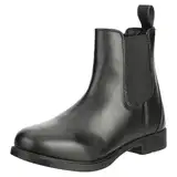 RL24 - Jodhpur Reitstiefelette soft | Kinder, Herren & Damen Stiefeletten | mit Elastikeinsatz & Pull-On | wasserdichte Chelsea Boots aus Kunstleder | schwarze Reitschuhe | Größe 38