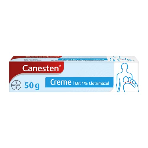 Canesten Creme - zur Behandlung von Hautpilz und Fußpilz - schnell wirksam gegen alle relevanten Pilzinfektionen - mit Clotrimazol - 1 x 50 g