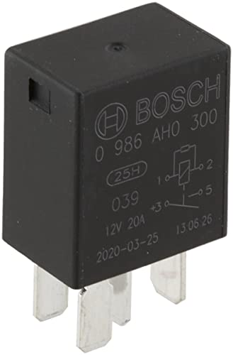 Bosch 0986AH0300 Mini-Relais 12V 20A, IP5K4, Betriebstemperatur von -40° bis 85°, Schließer-Relais, 4 Pins