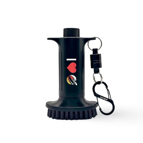 kumigolf® H3 Golf Wasserbürste, Sprühfunktion & magnetische Clips, Golfschläger Bürste und Golfclub Reiniger, Hochwertige und Starke Nylonborsten für Schlägerflächen, Rillen (Schwarze Sonderedition)