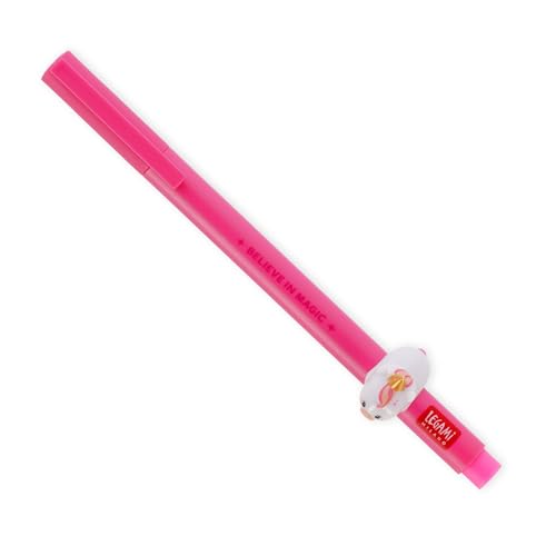 LEGAMI – Gelstift – Lovely Friends, dekoratives Tier, abnehmbar und neu kombinierbar, verhindert Rollen, rosa Tinte, feine 0,5 mm-Spitze, Thema Unicorn