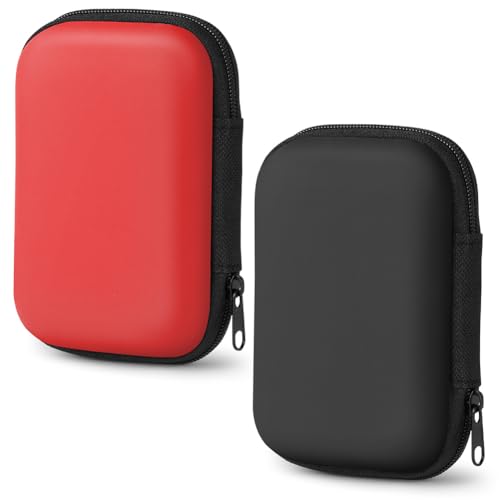 Aolso Praktische Spielkarten-Tasche für UNO, 2pcs Tragetasche für unterwegs, Schützt Karten vor Nässe und Staub UNO-Karte Tragetasche für 10cm x 7cm Karten(Schwarz/Rot)