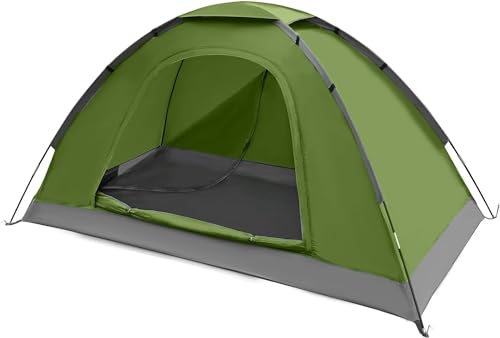 1 Personen Camping Zelt - Leicht Kuppel Campingzelt Rucksackzelt mit Anti Moskito Klarsicht Fenster Bildschirm 3000 mm Wasserdicht, Einfache Installation für Camping Outdoor Wandern