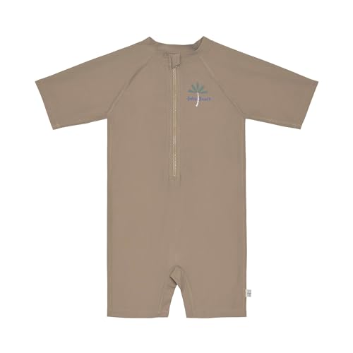 LÄSSIG Unisex Baby Schwimmanzug Kurzarm Badeanzug, Braun, 92 EU