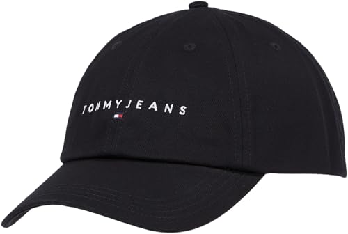 Tommy Jeans Damen TJW LINEAR LOGO 6 PANEL CAP AW0AW16868, Black (Black), OS