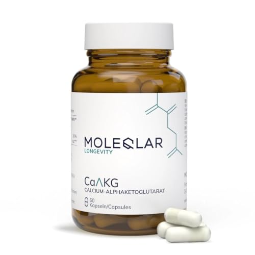 MoleQlar CaAKG (Calcium-Alphaketoglutarat) 60 Kapseln - Nahrungsergänzungsmittel mit Calcium & Alphaketoglutarat - 1000mg Calcium-AKG pro Portion