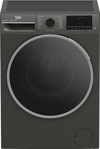 Beko B3WFT59415M Waschvollautomat, Waschmaschine, 9kg, 1400 U/min, SteamCure Dampffunktion, allergikergeeignet, AddXtra-Nachlegefunktion, Ironfast, AquaWave-Schontrommel, Bluetooth-Steuerung, Grau