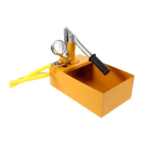 Cabilock Druckprüfpumpe tragbar Wasser Messgerät Besonderheit Pumps hydrostatisch Hydraulische Handpumpe Hydrauliktester Manometer für Gartenschläuche Aluminium Yellow