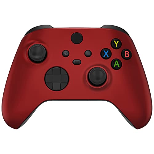 eXtremeRate Front Case für Xbox Series X/S, Matt Vordere Hülle Gehäuse Skin Shell Ersatzteil Set für Xbox Core Controller Model 1914(Scarlet Red)-Controller NICHT enthalten