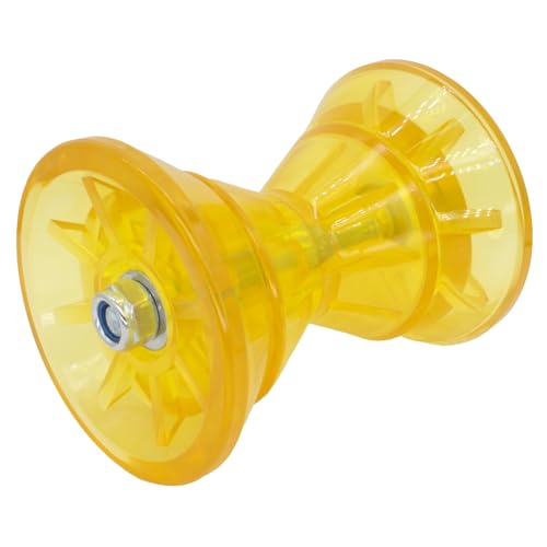 GlückMarine Bootsanhängerrolle, 12,7 x 7,6 cm, mit 1,27 cm Schaft, Bogenstopper, Bernstein