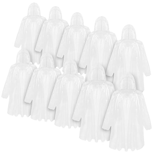 CityComfort Jungen Regenponcho, Einweg Regenmantel, Regencape wasserdicht, transparent, Multipack (Weiß – 10er-Pack)