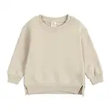 Pullover-Sweatshirt für, einfarbig, für Babys, Überlack, Mädchenoberteile Mädchen Langarm Shirt 140 (Beige, 2-3 Years)