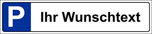 Parkplatzschild 52x11cm Schild Parkplatz Nummernschild Kennzeichen – Wunschtext – S19a