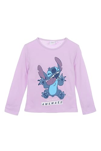 Disney Stitch Langarmshirt Pullover Mädchen, Baumwolle, 6-12 Jahre, 116-152 cm, Lilo&Stitch, (DE/NL/SE/PL, Numerisch, 152, Regular, Rosa)