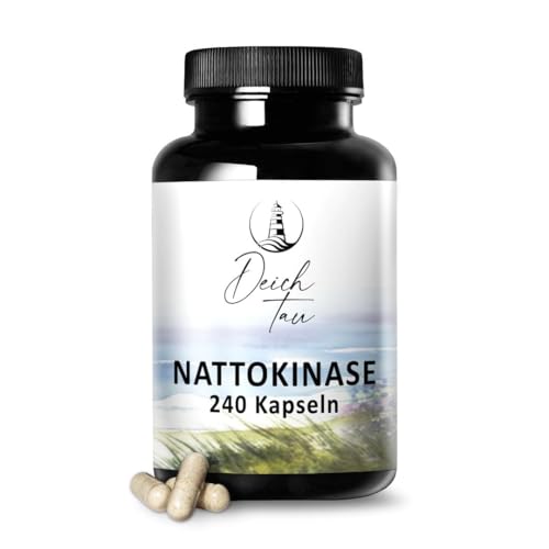 Nattokinase – Deichtau I 240 Kapseln - hochdosiert 20.000Fu/g – mit Bio-Leinsamenmehl – vegan & regional aus Norddeutschland