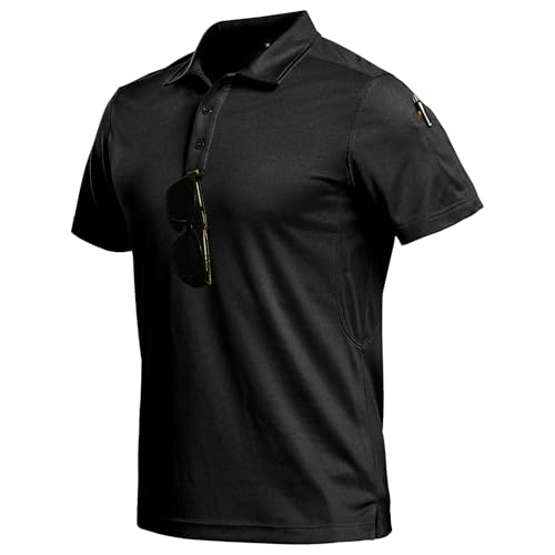 Nimaiple Poloshirt Herren Kurzarm Schnelltrocknend Atmungsaktiv Golf Poloshirts Wandershirt Arbeitsshirts Polohemd Herren Leichtgewicht Elastisch Funktionsshirt Sportshirts Tactical Shirt für Freizeit