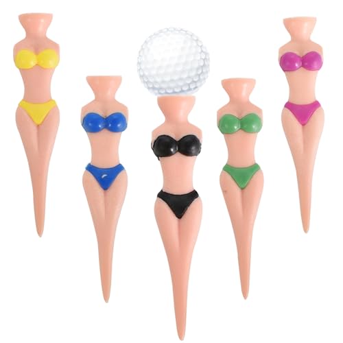 DEARBAG Lustige Golf Tees Dame Mädchen 76 mm/ 3 Zoll Golf Tees Kunststoff Golf Tees Haus Bikini Golf Tees Damen Golf Tees für Golftraining Golf Zubehör (5 Stücke)