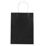 Geschenktüten, Kraftpapier, Schöne Farbe, Großes Fassungsvermögen für Party, Shopping, Ausgehen, 25 Stück (BLACK)