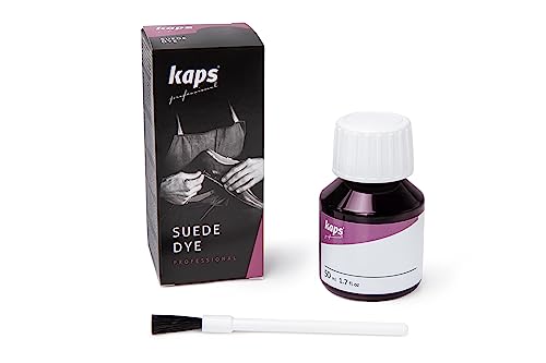 Kaps Suede Dye, Schuhfarbe für Nubuk- & Rauleder, Zur Reparatur von Verblassten Schuhen, Taschen und Lederwaren, Inklusive Pinsel zum Auftragen, 50 ml (118 - Schwarz)