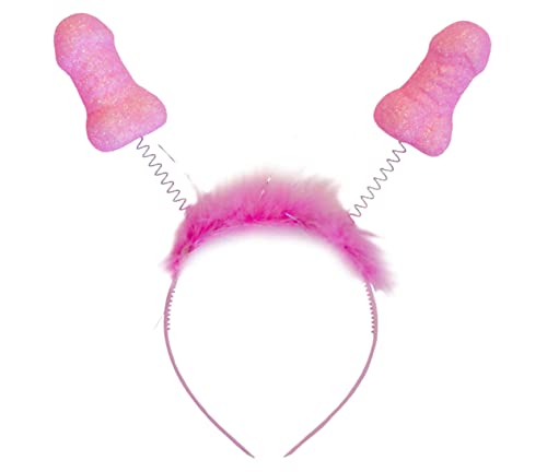 JGA Penis Kopfschmuck rosa | Scherzartikel Junggesellenabschied | Junggesellinnenabschied Haarschmuck Braut | Brautjungfer Deko | Pink Penis Braut | Geschenk Geburtstag | Mädelsabend | Partyabend