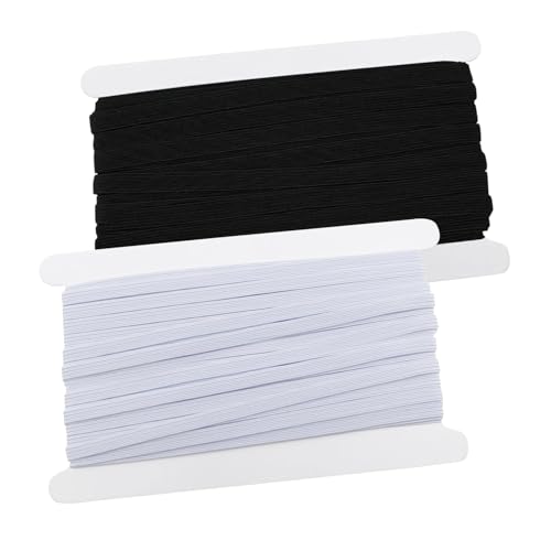 Breites Gummiband Nähen 6mm Hosengummi 20 Meter Gummiband Breit zum Nähen Gummilitze Schlüpfergummi Wäschegummi Schwarz Weiß