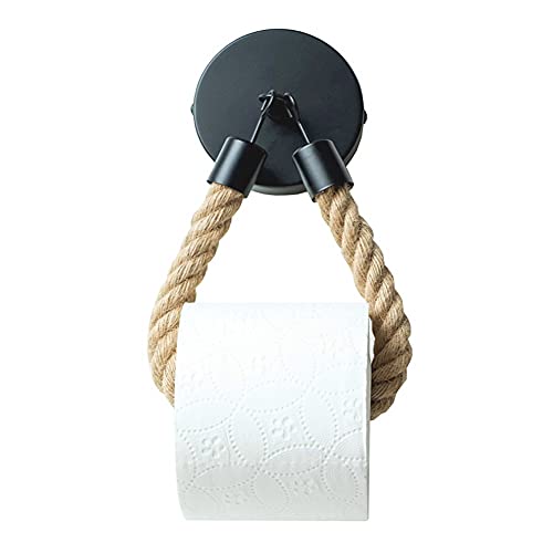Yzwuyou Toilettenpapierhalter Seil Vintage Wandmontage Hanfseil Klorollenhalter Industrie Seil Handtuchhalter für WC Badezimmer Bad