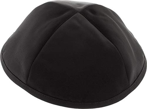 Rimmon Judaica Einweg-Kippah aus Satin, 4 Paneele, ohne Futter, Schwarz, 18 cm, Schwarz, 18cm