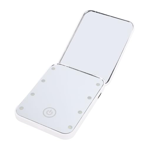 Drfeify Compact LED Compact -Make -up -Spiegel, Waschtischspiegel mit Verstellbarer Helligkeitsreise 2 Siadérat Light Mirror für eine Geschäftsreise (White)