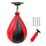Speedballs Hängend, Punchingball aus Leder mit Drehgelenk zum Aufhängen, Punchingball Boxing Speed Bag, Box-Speedballs, Geschwindigkeit Ball Boxen Training Trainingsgeräte Gym Fitness