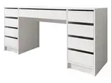 Mirjan24 Schreibtisch Ada Bis, 9 Schubladen Schülerschreibtisch Computertisch B:H:T 154x76x55cm, Kinderschreibtisch Arbeitstisch PC-Tisch Jugendzimmer Kinderzimmer (Weiß)