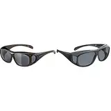 ALPINA OVERVIEW - Verzerrungsfreie und Bruchsichere OTG Sonnenbrille, black transparent gloss, One Size & Wedo 27148599 Überzieh-Sonnenbrille für Autofahrer & Brillenträger, schwarz