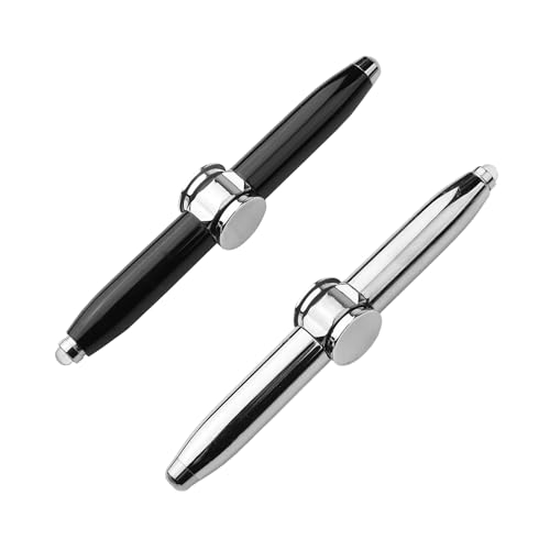 2 Stück Fingerspitzen-Gyro-Stift, Füllfederhalter-Spinner, Leuchtstift, Adhs-Stift, Magnetischer Zappelstift, Finger-Gyro-Spinner, Multifunktionaler Gyro-Stift