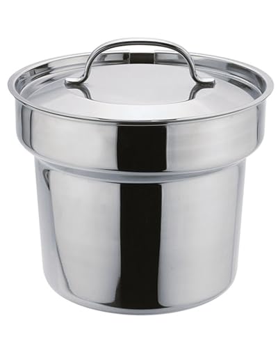 APS 12244 Bain-Marie Topf, inkl. Deckel und Löffelaussparung, Edelstahl, Ø 20 cm, Höhe 18 cm, 4,5 Liter