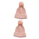 GALPADA 2 Stk wollmütze Mützen Babymütze Bommelmütze Mütze für Kleinkinder Kleinkind-Mädchen-Hut Strickmütze kinder wintermütze Hüte Kindermütze gestrickte Mütze Garn Rosa