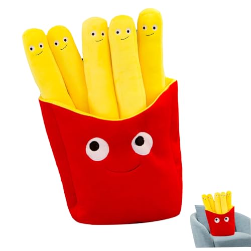 Plüschspielzeug 11, 8 Zoll lustige französische Pommes Frites weiches Foodeded Toy Cartoon Simulation Pommes Kissen Plüsch Festival Dekor für Sofa Kissen Geburtstagsgeschenk für Mädchen Plüschspielzeu
