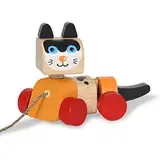 JAMARA 460704 Holzspielzeug Kidiwood Nachzieh Katze – ab 18 Monaten, Massivholz-Bergahorn und Buche, Farben auf Wasserbasis, fördert die motorische Fähigkeiten und Tastsinn, Ziehschnur, Mehrfarbig
