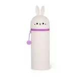 LEGAMI - 2-in-1 Weiche Silikontasche - Kawaii, Giraffe Schultasche, Tischstifthalter, Reißverschluss, Silikon, Stiftetasche Buntstifte Marker, H 18,5 cm, Bunny