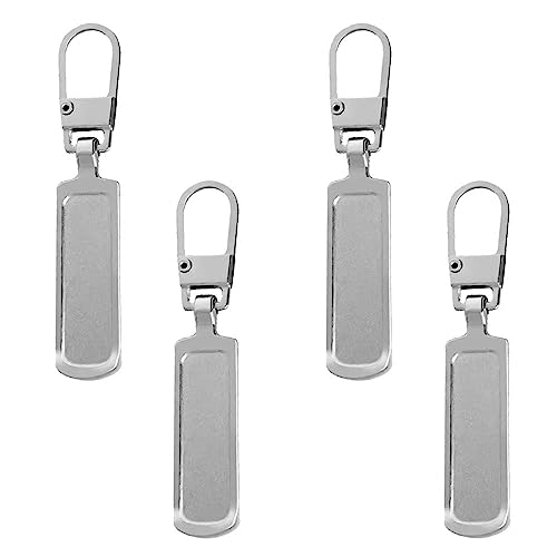 Lmyzcbzl Reißverschluss Zipper, 4 Stück Ersatzteile Reißverschluss Zipper, Metall Zipper Pull, Abnehmbares Metall Zipper Pull, Reißverschluss Ersatz, für Geldbörse, Kleider, Jeans, Koffer, Gepäck