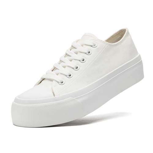 maxvinci Plateau Sneaker Damen Canvas Schuhe Dicken Sohlen Stoffschuhe Low Top Sneakers Platform Turnschuhe Sportschuhe